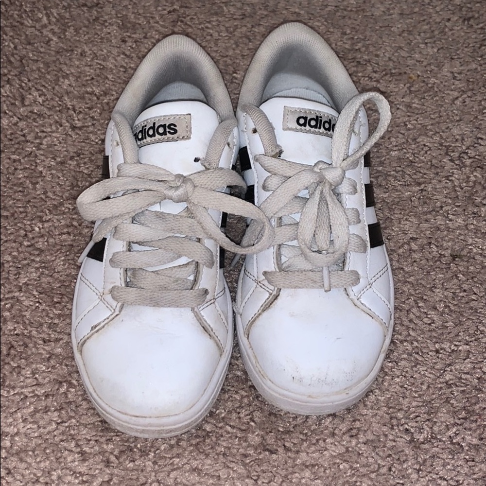 Adidas white and black 12.5 youth